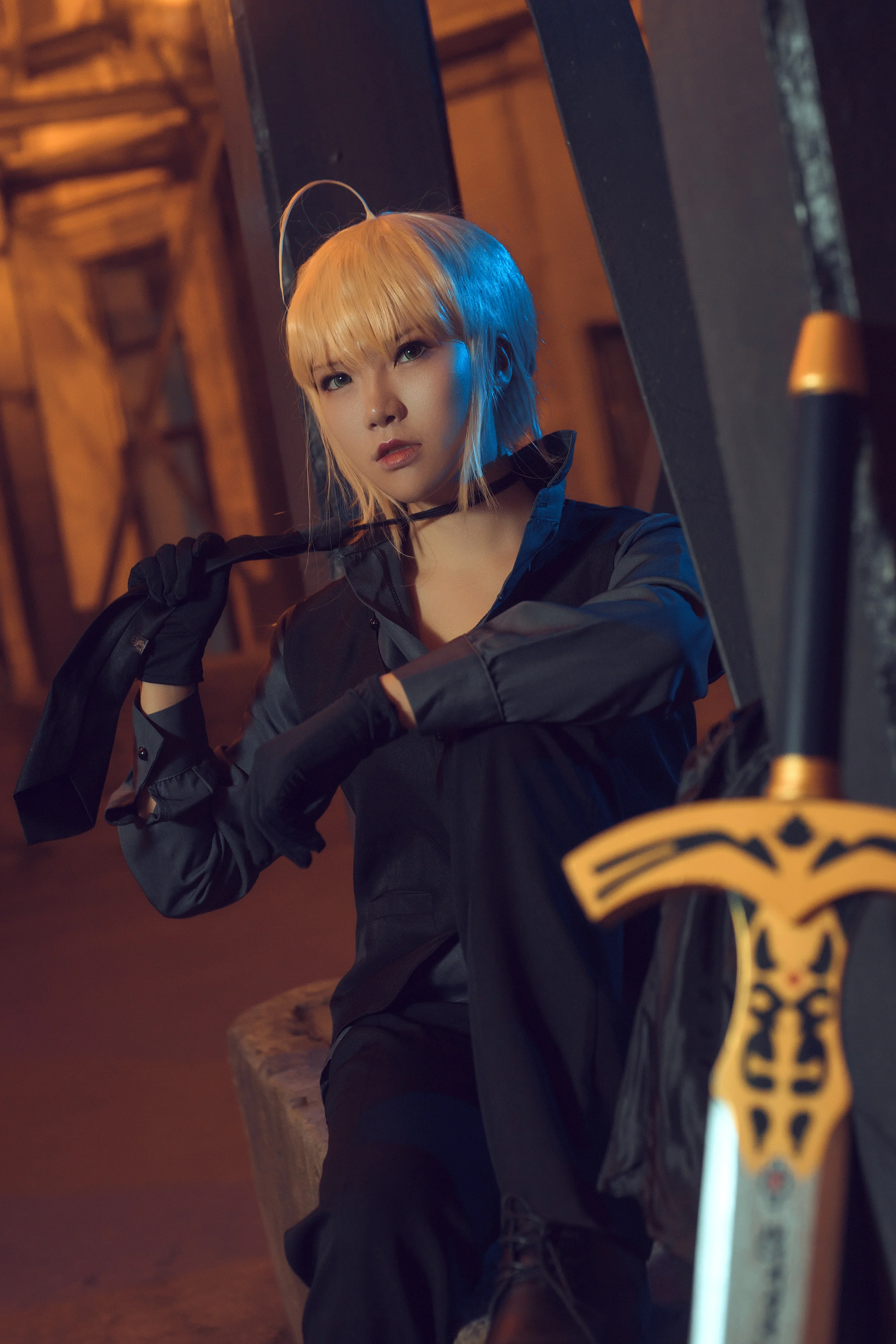 Fate/Zero——黑西装saber COS写真