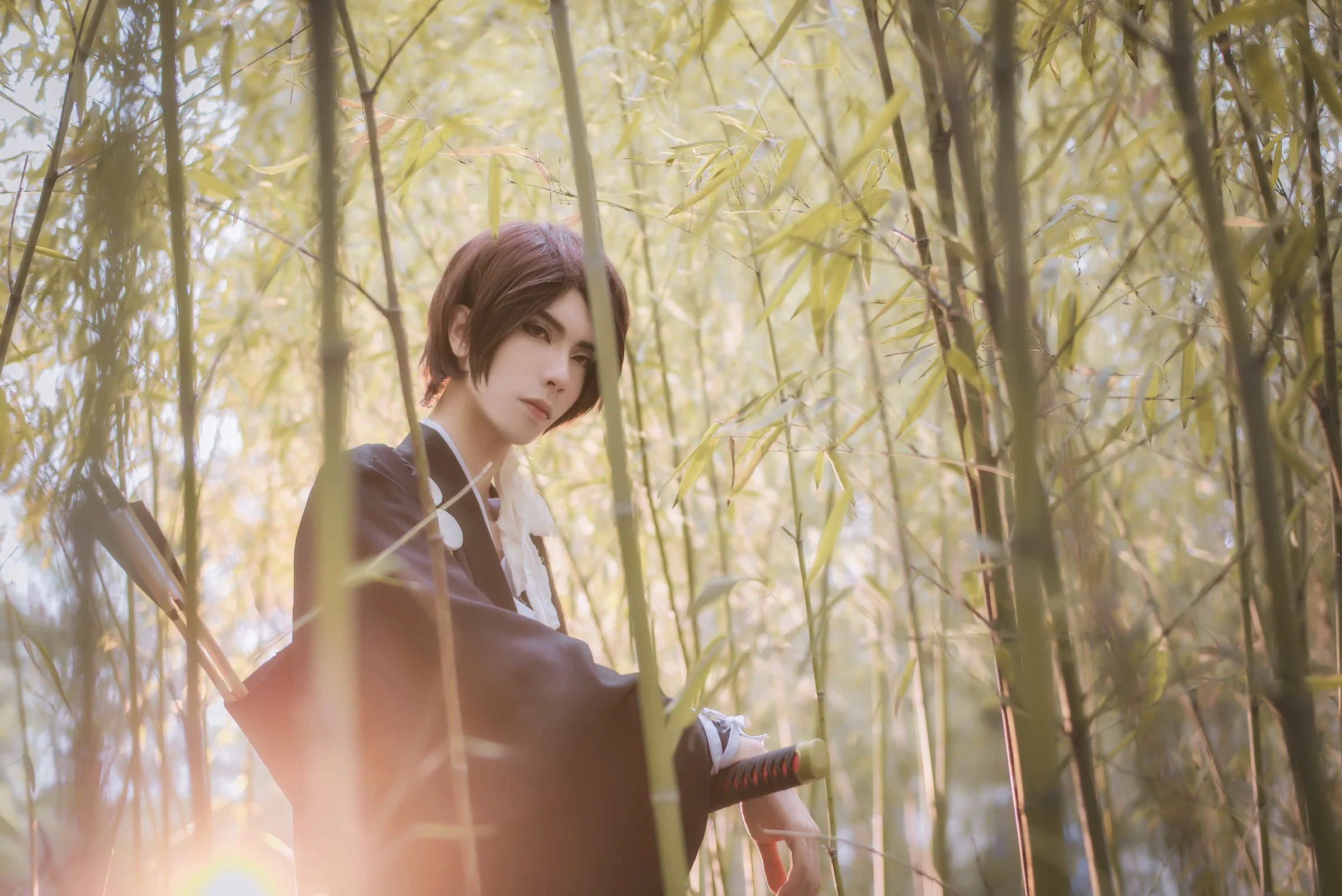 刀剑乱舞加州清光COS写真，果然樱花和武士刀也是一种浪漫~