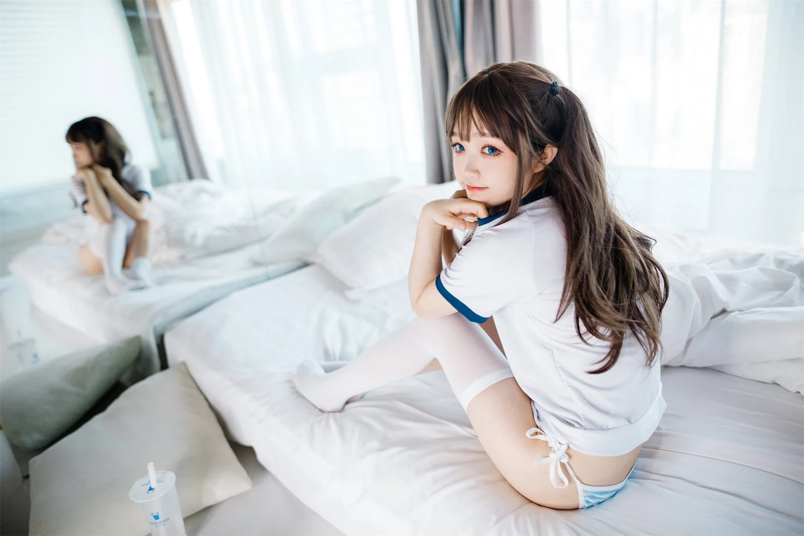 神沢永莉 半双马尾体操服大腿袜｜高清图片集