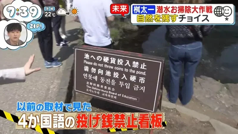日本人氣觀光地《忍野八海》跟拍潛水員回收觀光客亂丟的硬幣｜高清图片集