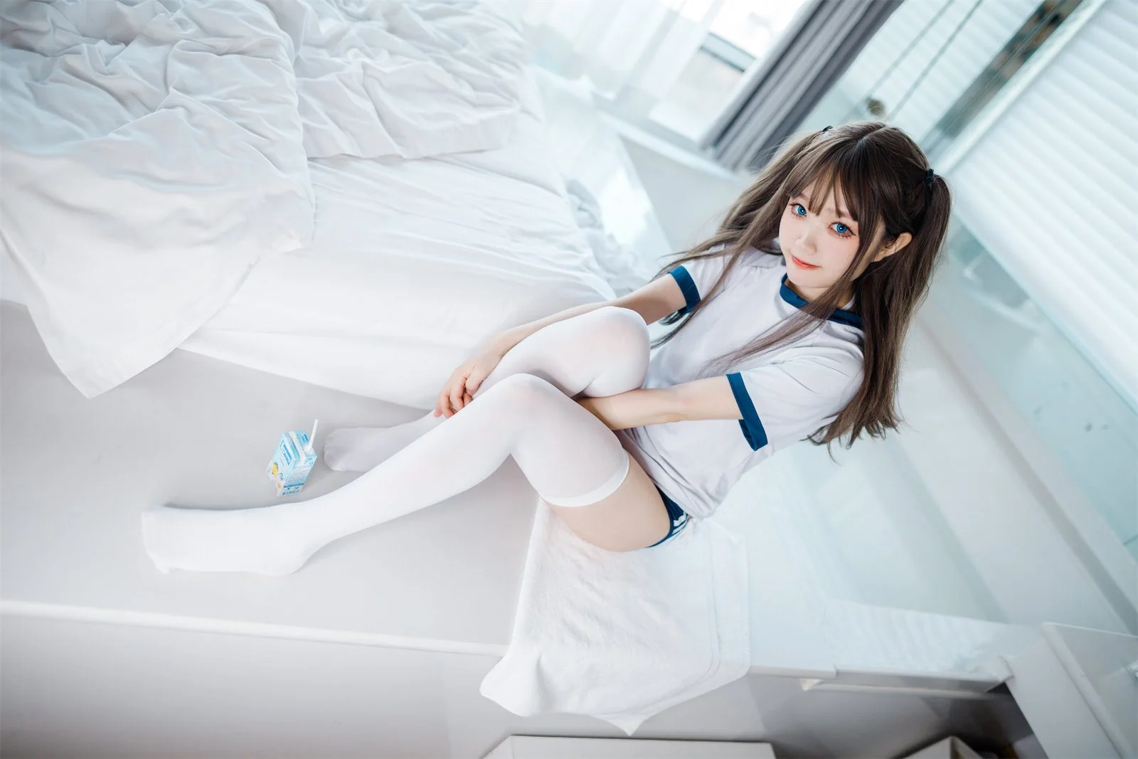 神沢永莉 半双马尾体操服大腿袜｜高清图片集