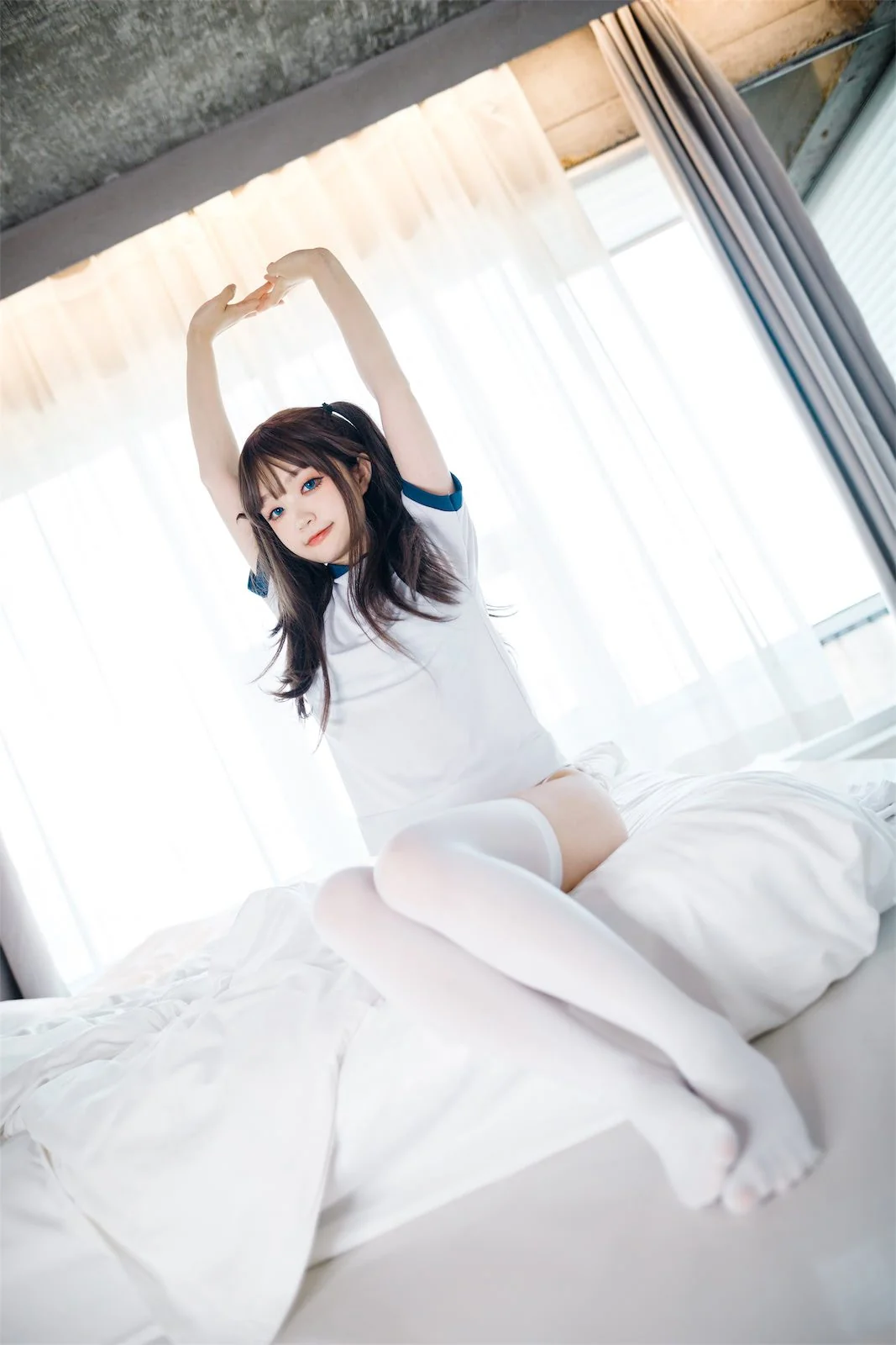 神沢永莉 半双马尾体操服大腿袜｜高清图片集