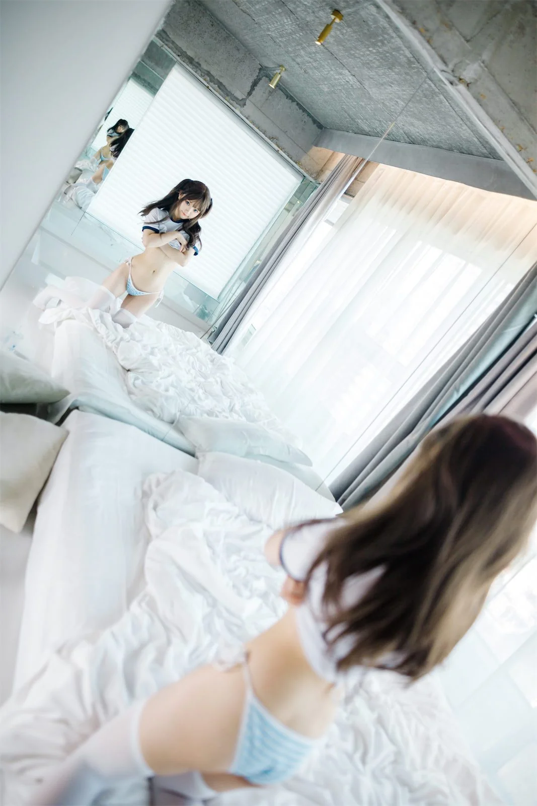 神沢永莉 半双马尾体操服大腿袜｜高清图片集