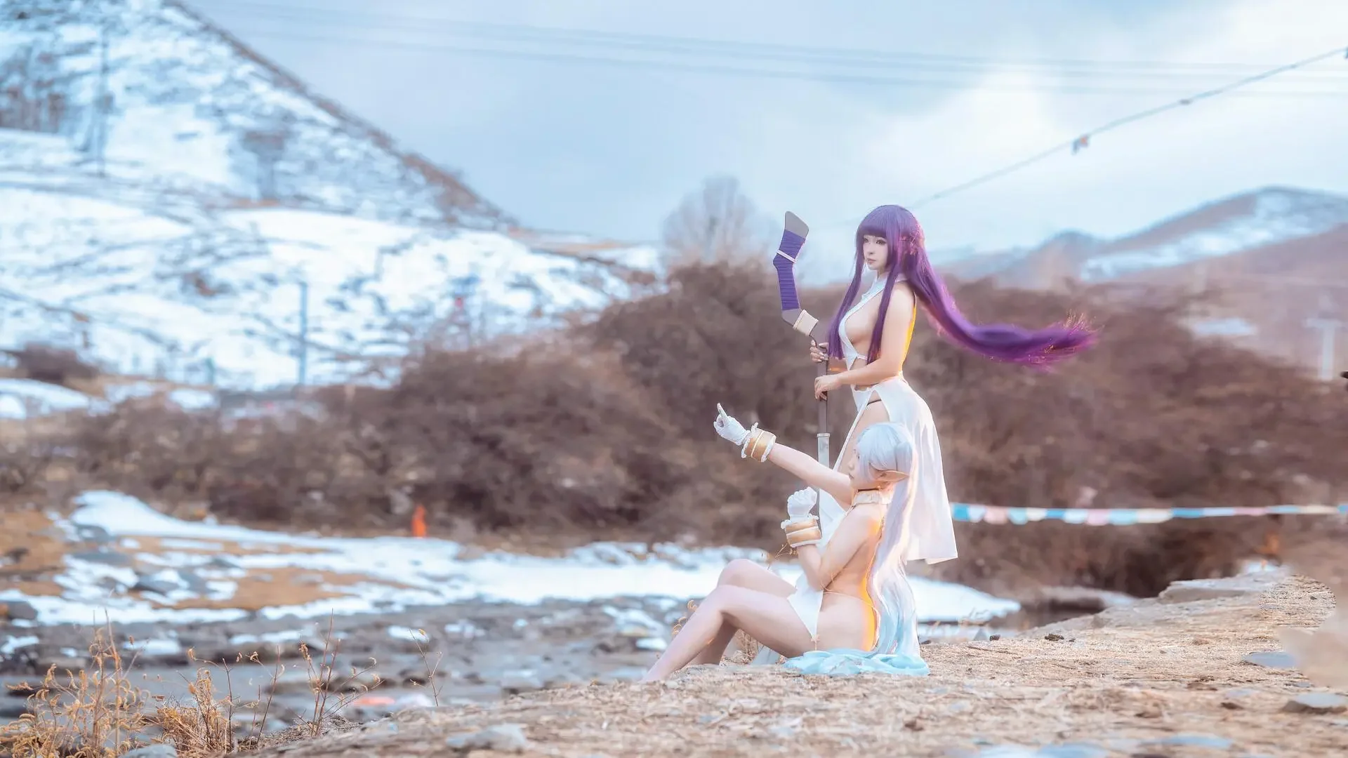小和甜酒&橙风千雅 – 雪山 菲伦&芙莉莲｜高清图片集