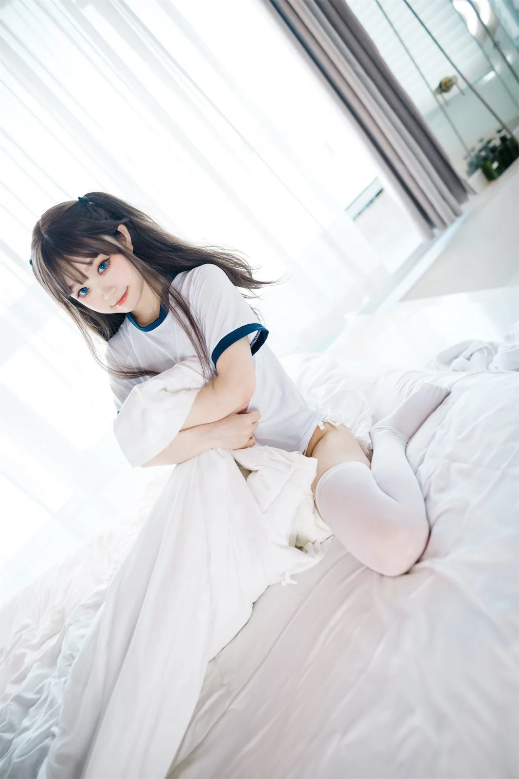 神沢永莉 半双马尾体操服大腿袜｜高清图片集
