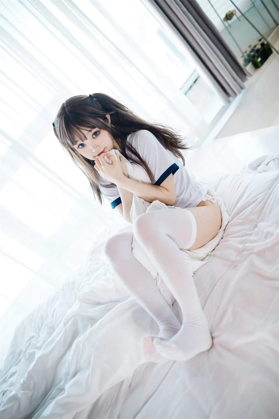 神沢永莉 半双马尾体操服大腿袜｜高清图片集
