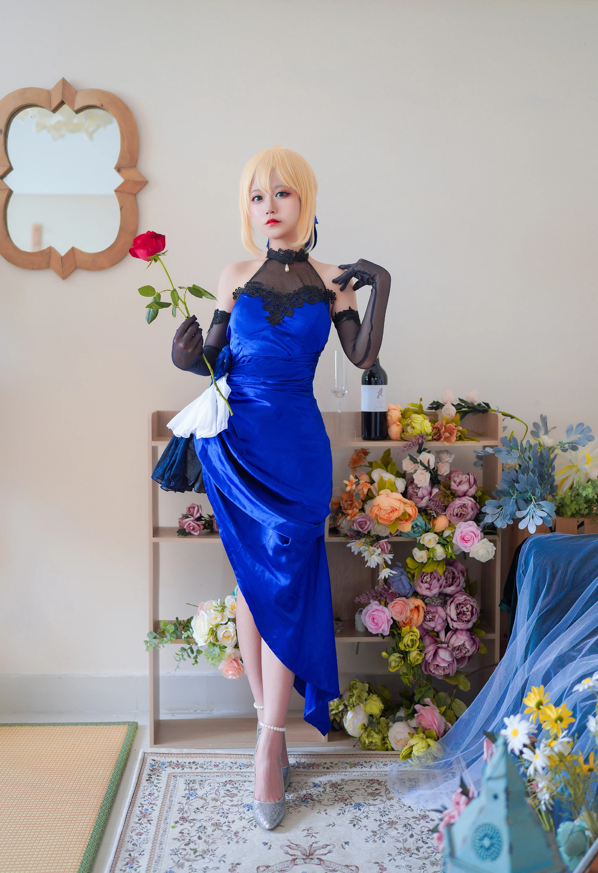 《Fate》Saber蓝礼服COS写真