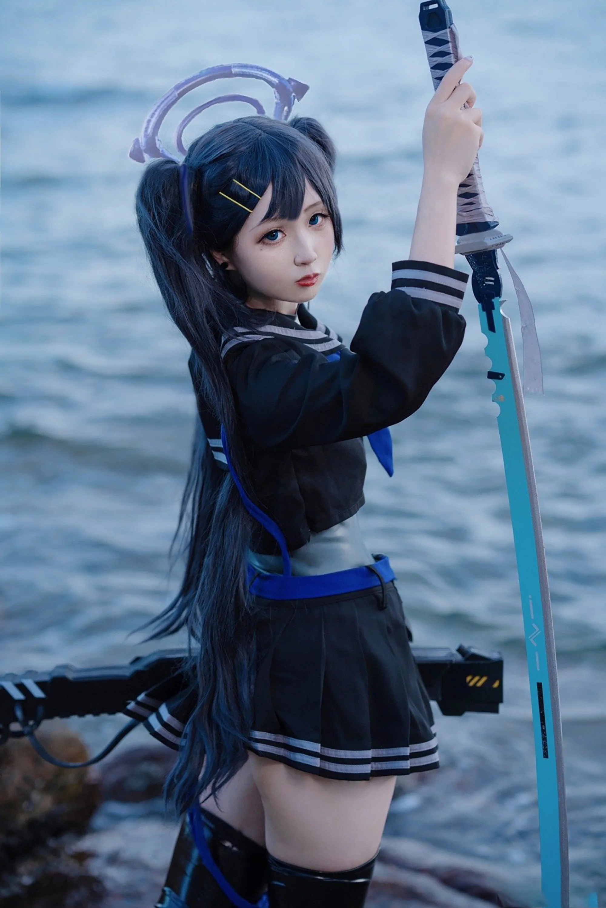 《Solarain-Colors 》 BLUE水手服 刀娘COS写真
