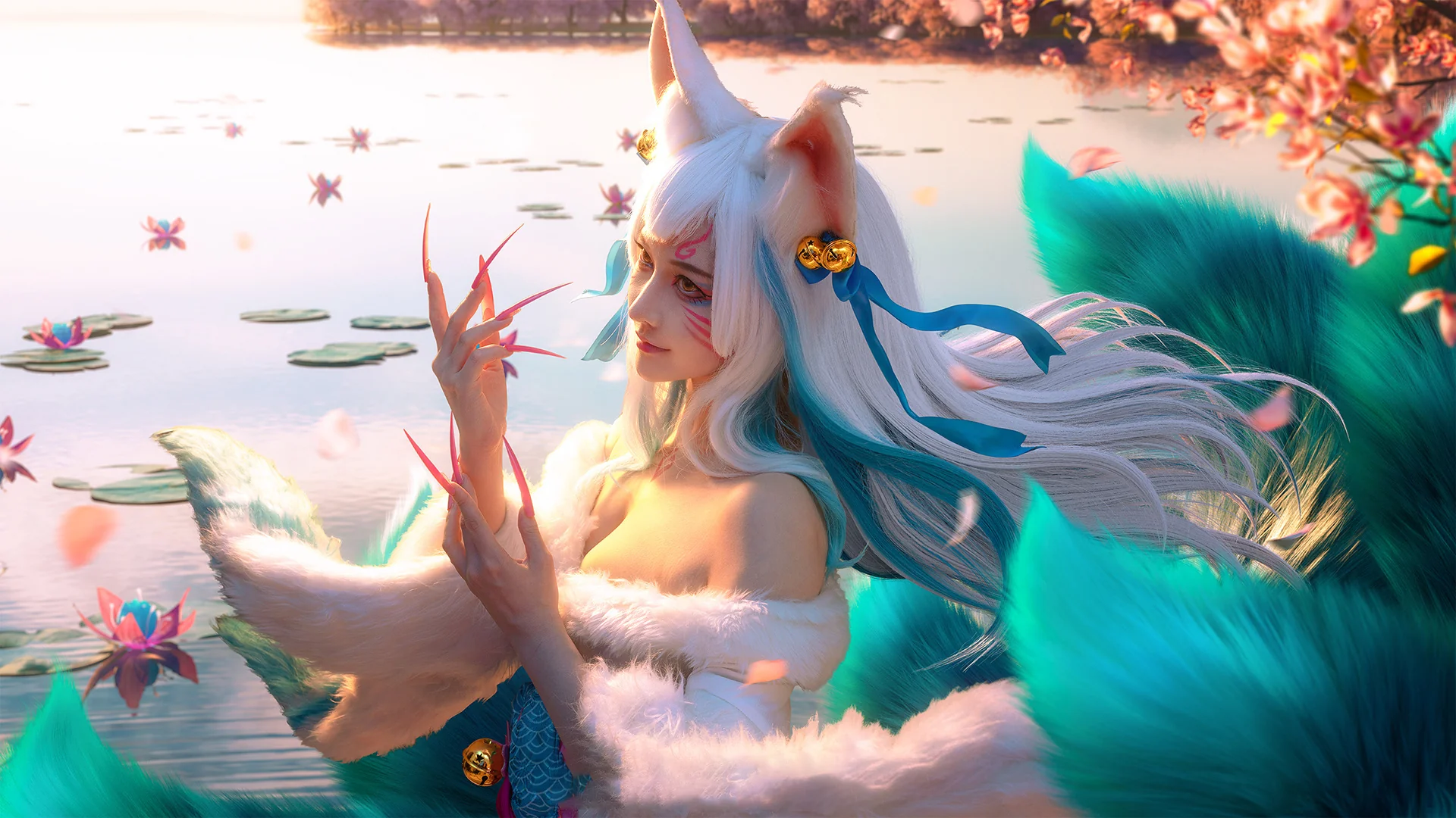 《英雄联盟手游》灵魂莲华 白阿狸COS写真