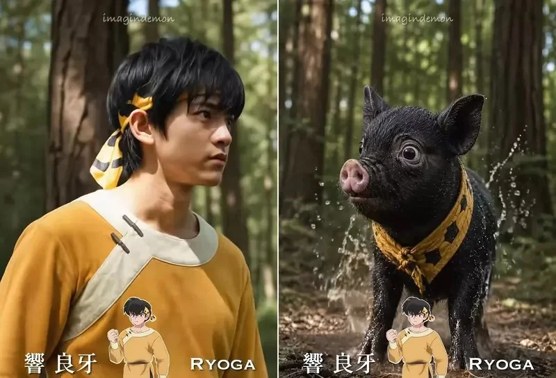 網友AI創作《亂馬1/2》若是將動畫中的人物真人化大概就長這個樣子｜高清图片集