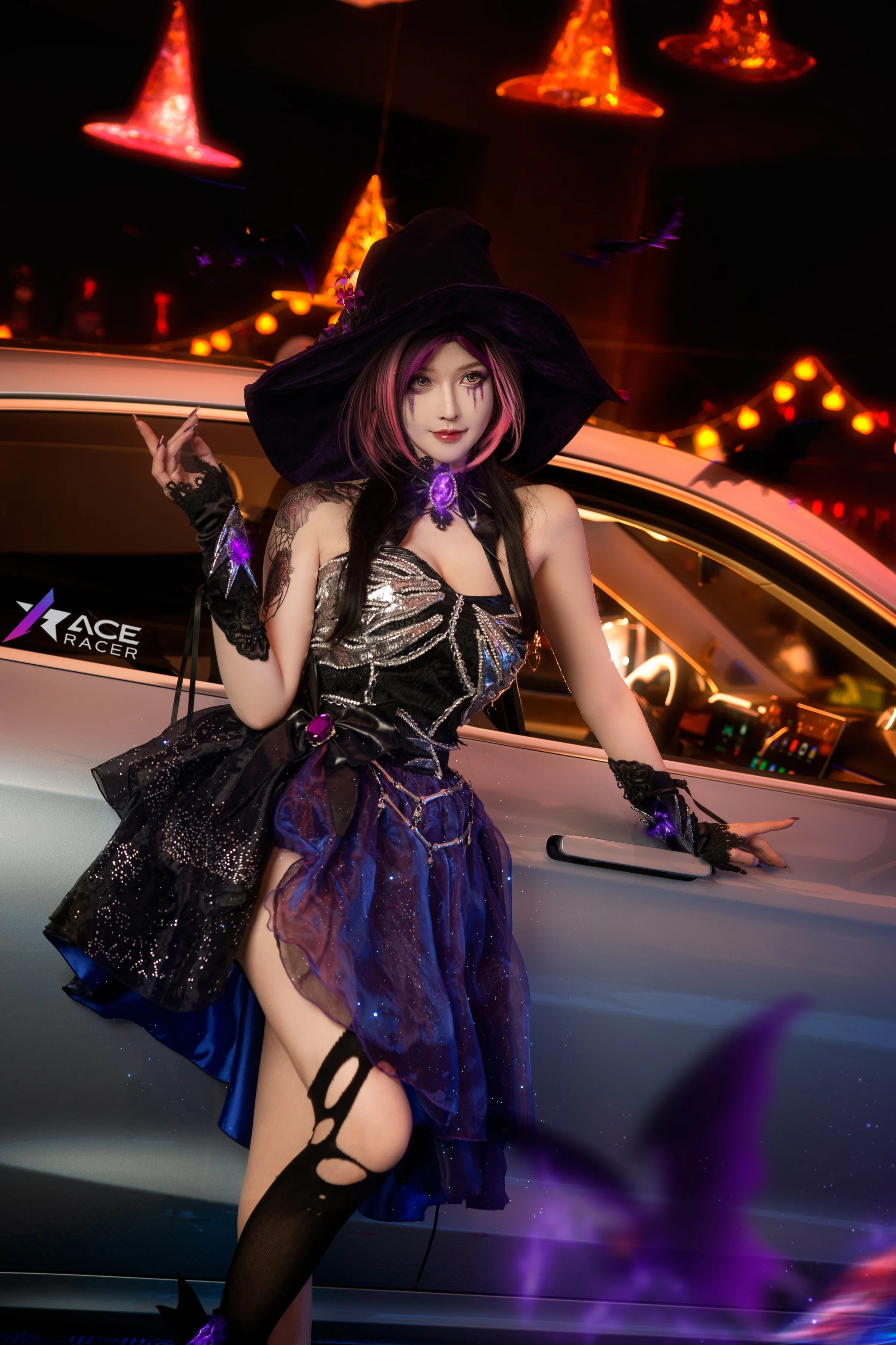 《王牌竞速》蝠翼万圣 魔女COS写真