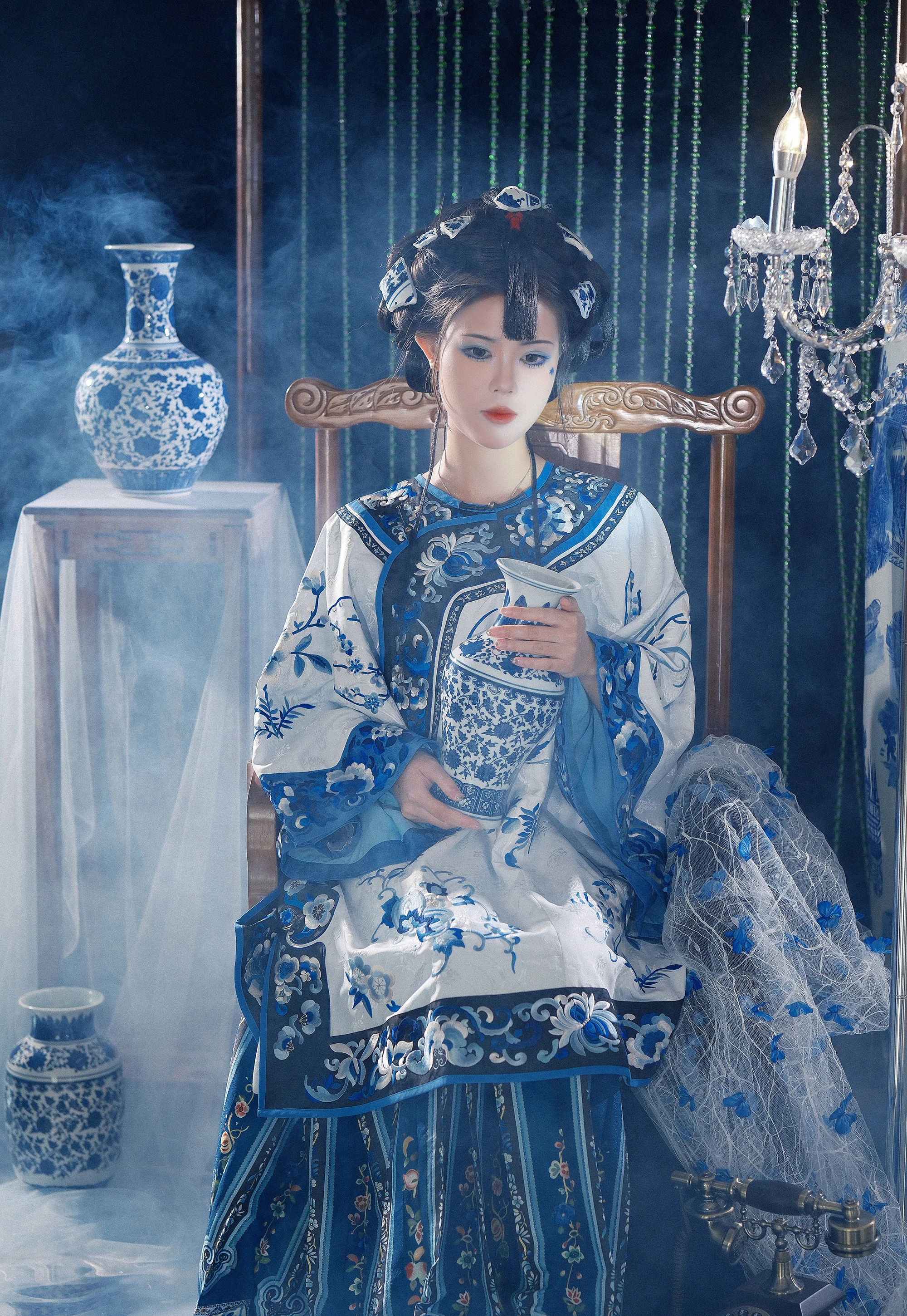 青花瓷拟人 清汉女COS写真