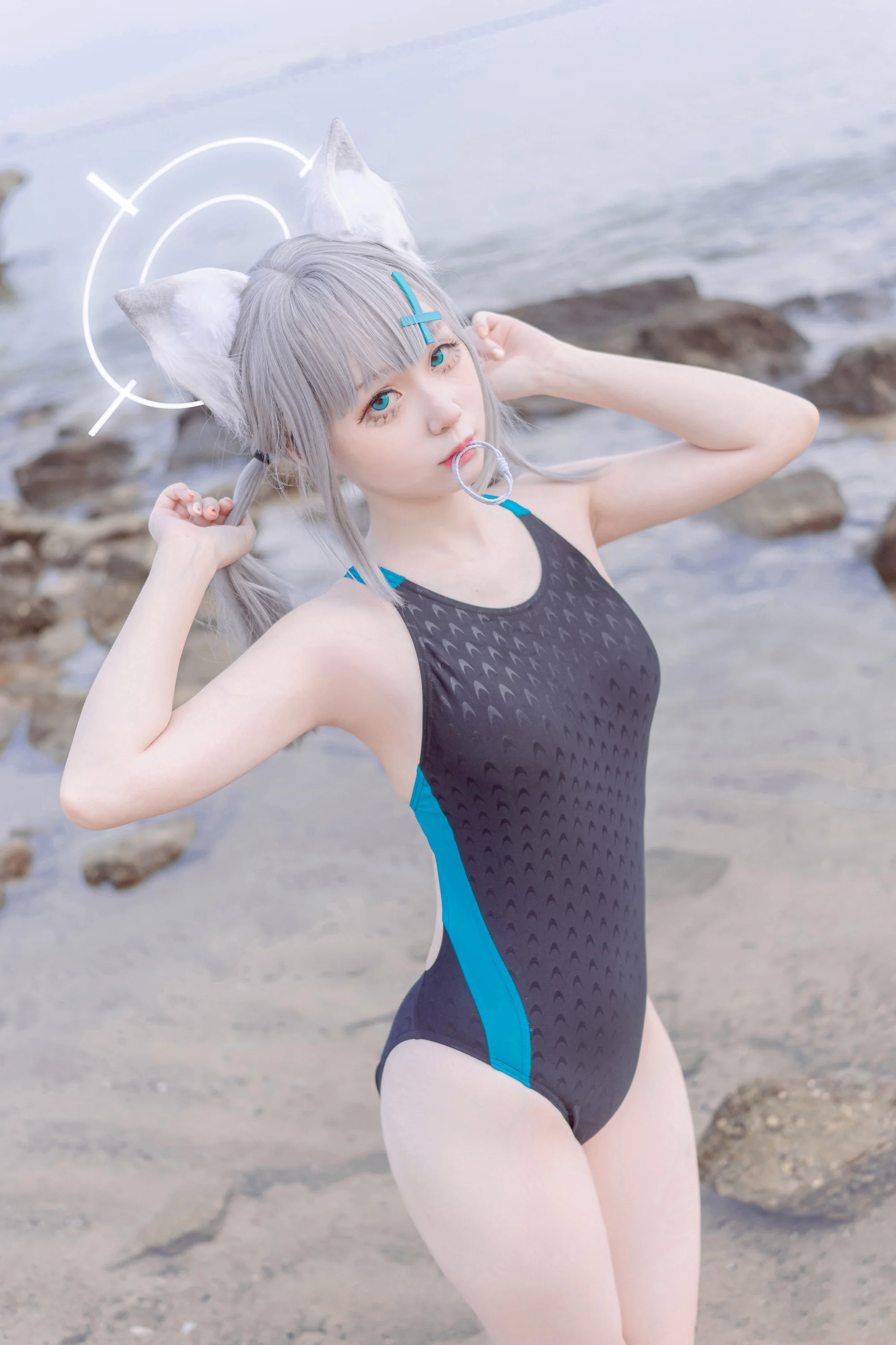 《碧蓝档案》砂狼白子COS写真
