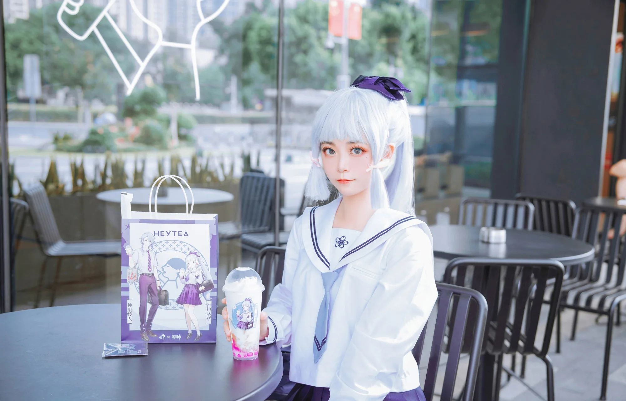 《原神》神里绫华喜茶联名jk制服COS写真