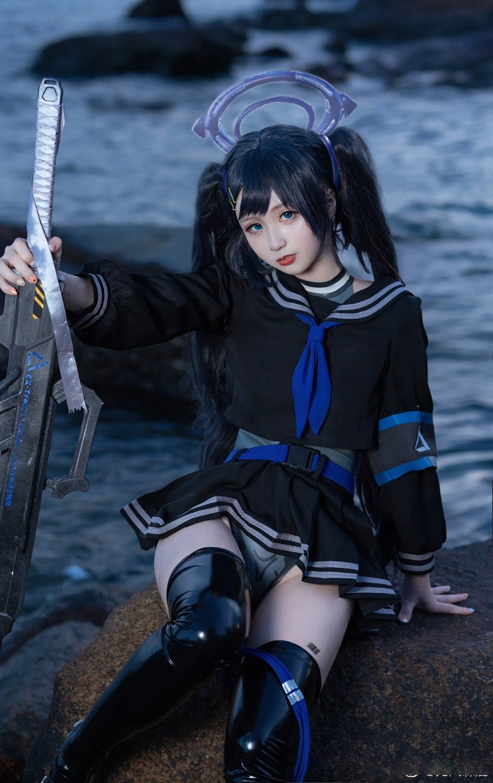 《Solarain-Colors 》 BLUE水手服 刀娘COS写真