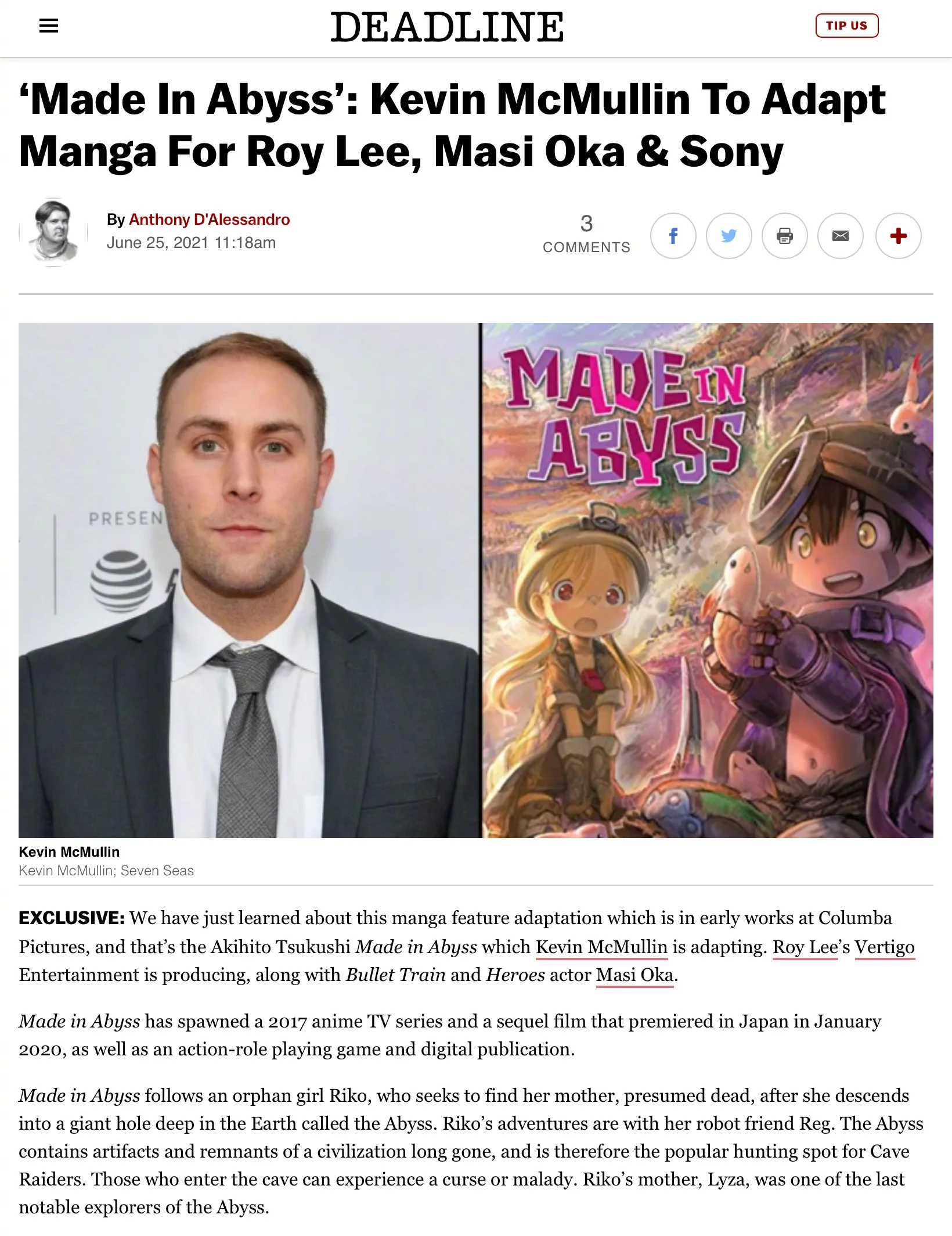 将由哥伦比亚影业制作，《来自深渊》真人电影化决定！｜高清图片集