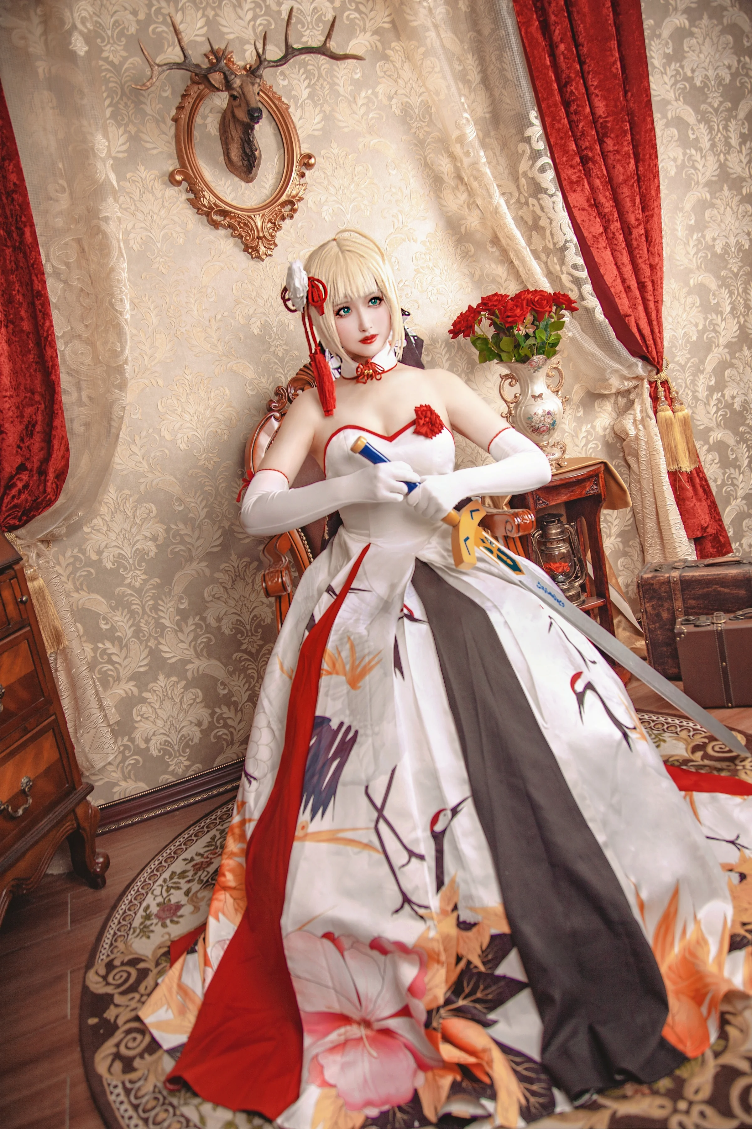 saber 仙鹤礼服 COS写真 文艺复兴 屯图新发~
