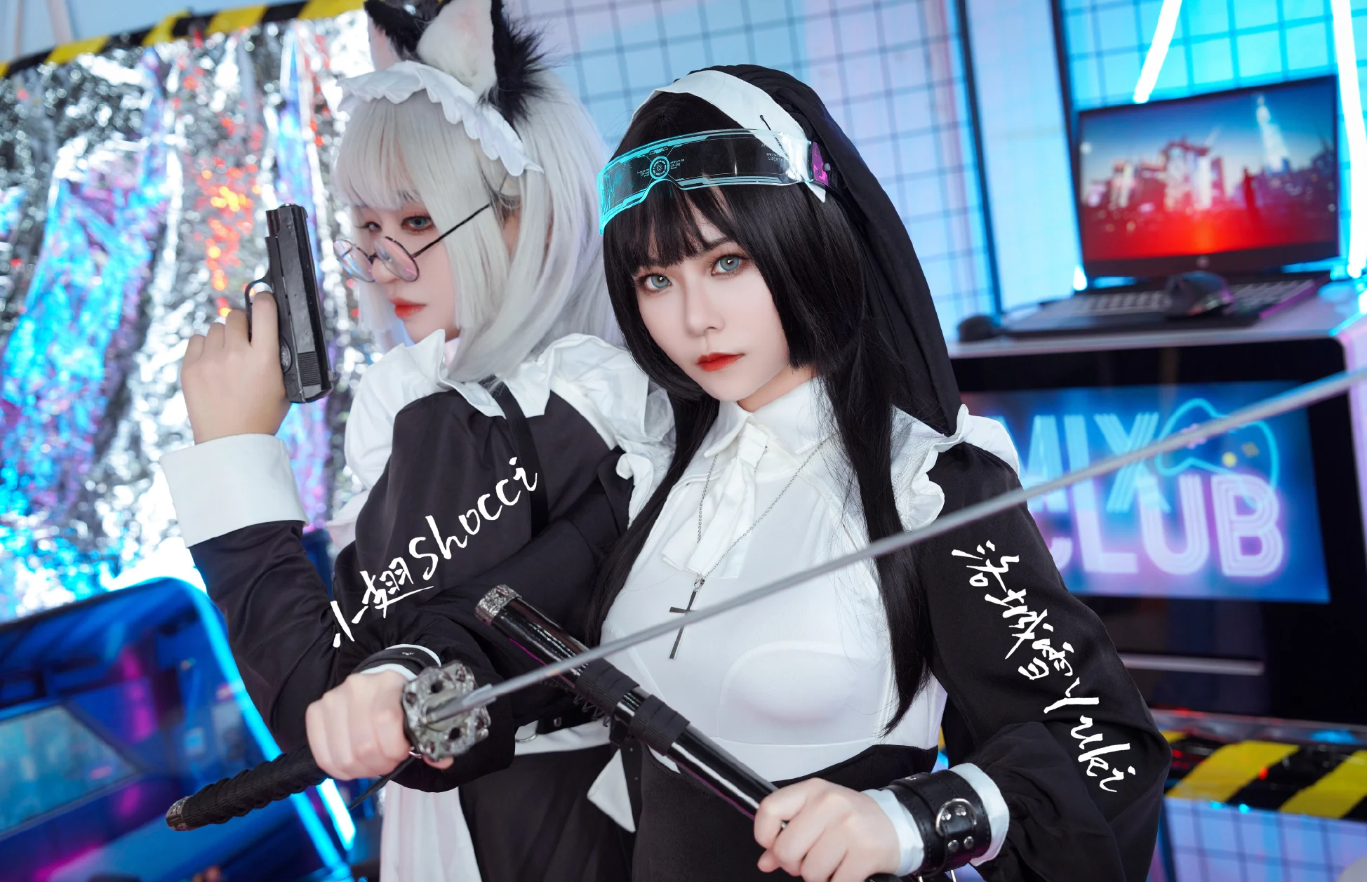 《赛博朋克2077》修女x女仆COS写真