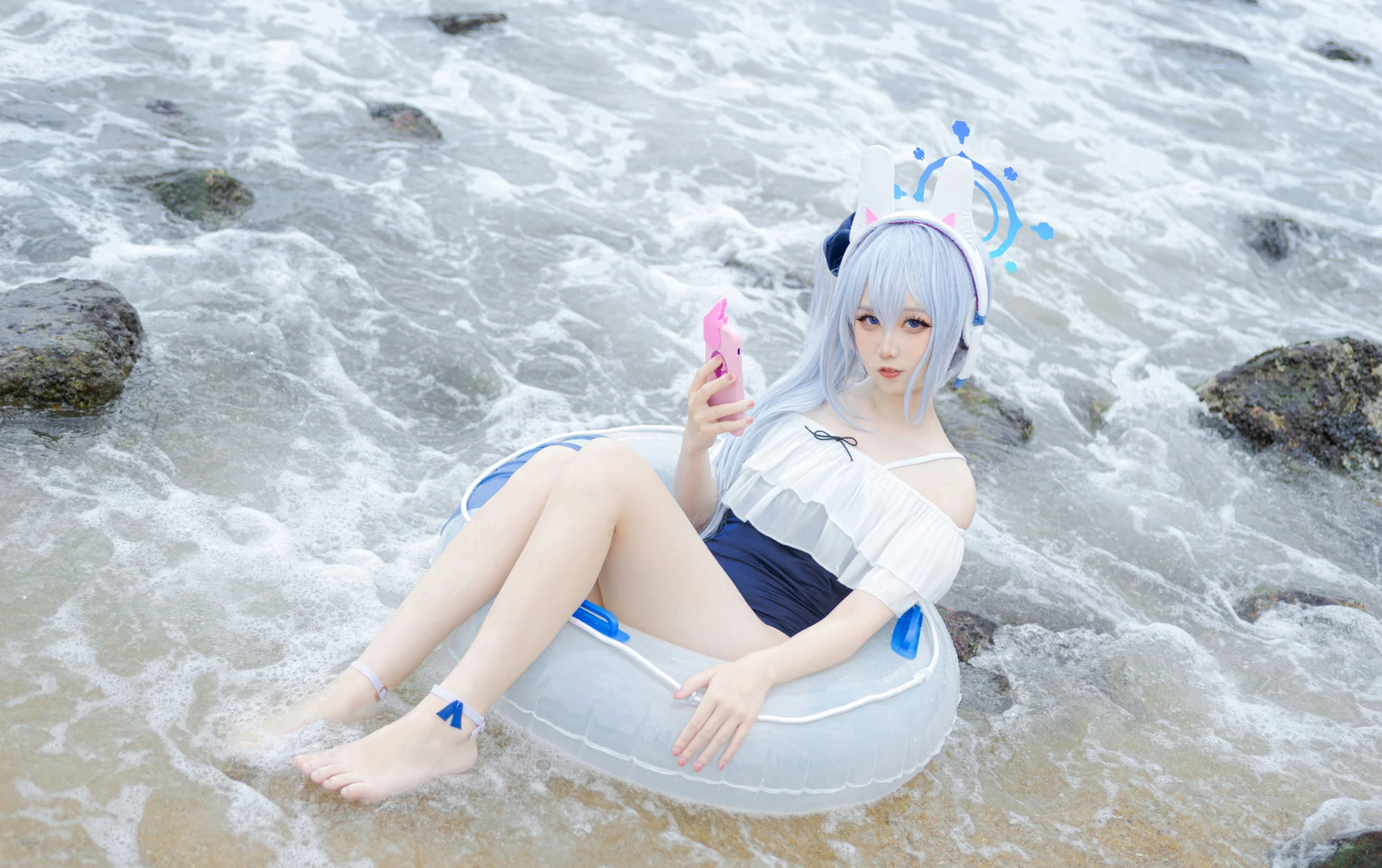 《蔚蓝档案》月雪宫子 泳装COS写真