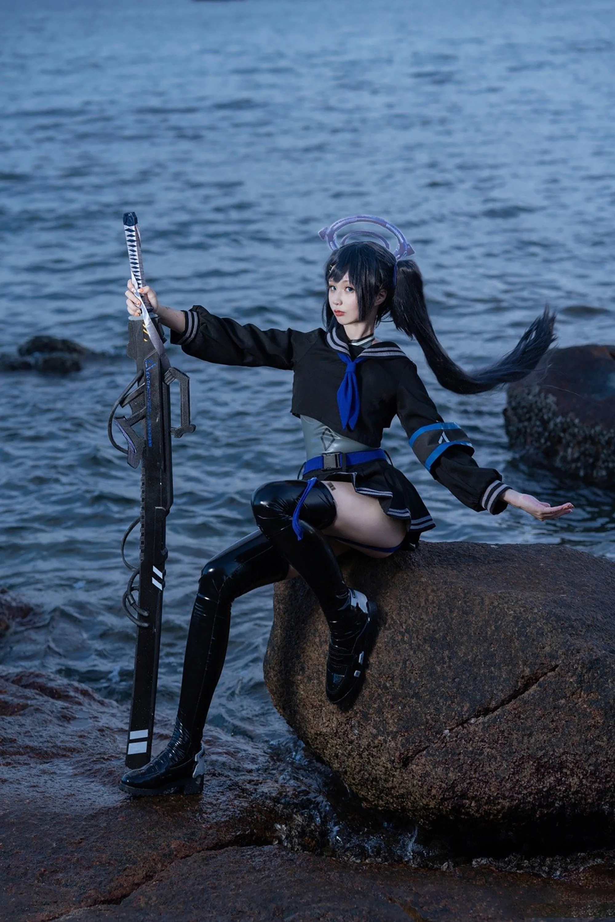 《Solarain-Colors 》 BLUE水手服 刀娘COS写真