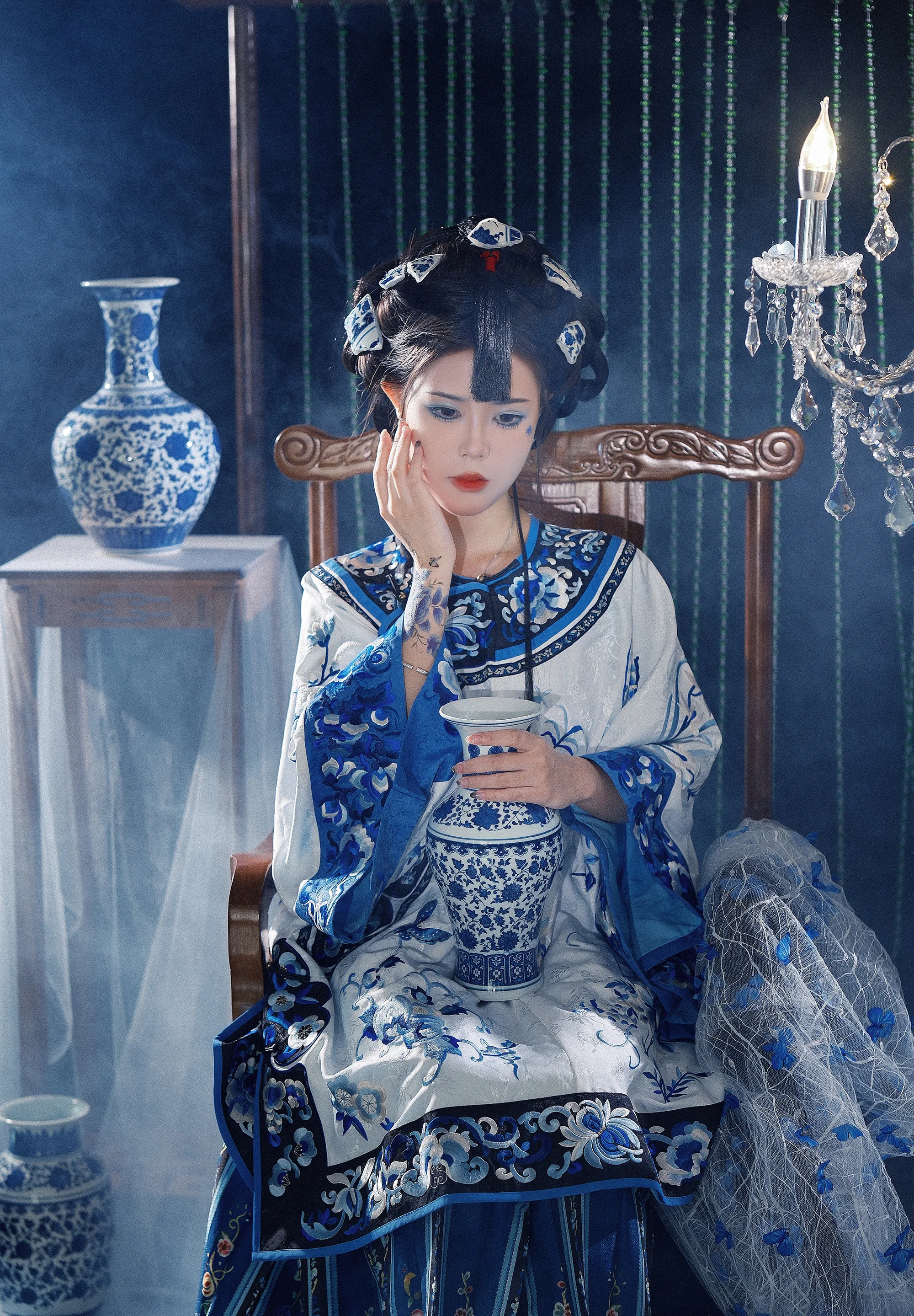 青花瓷拟人 清汉女COS写真