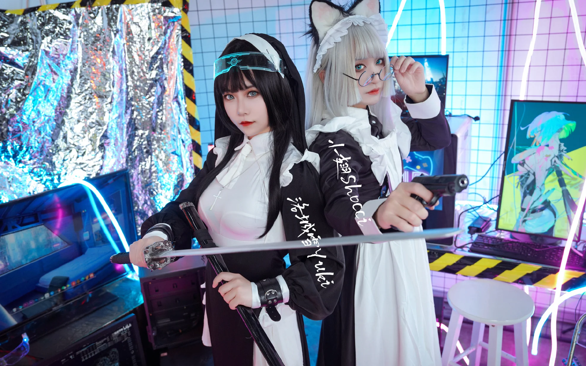 《赛博朋克2077》修女x女仆COS写真