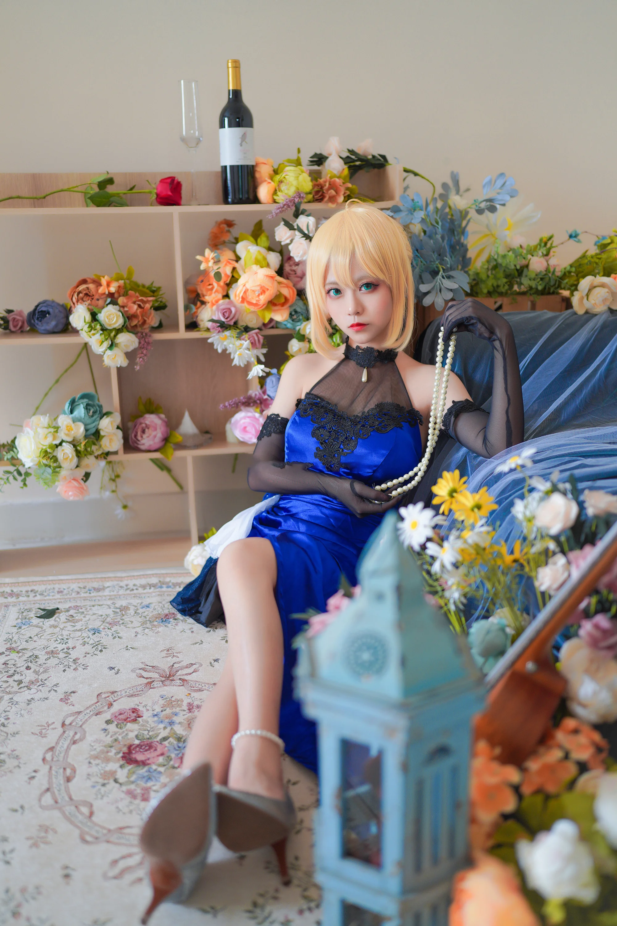 《Fate》Saber蓝礼服COS写真