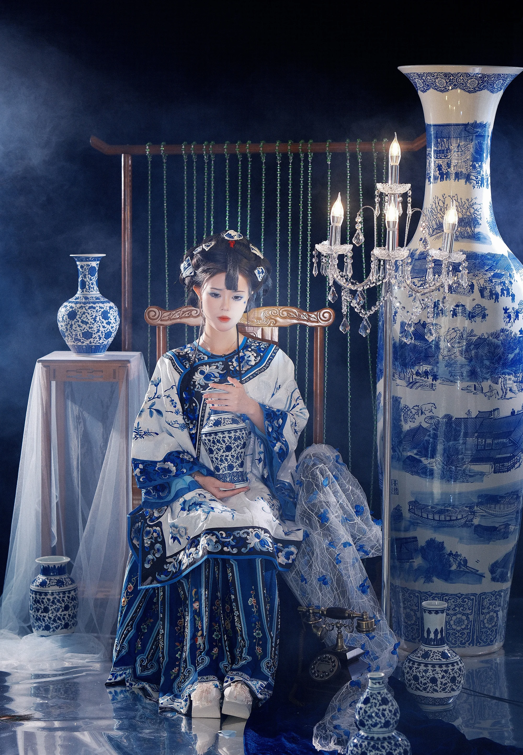 青花瓷拟人 清汉女COS写真