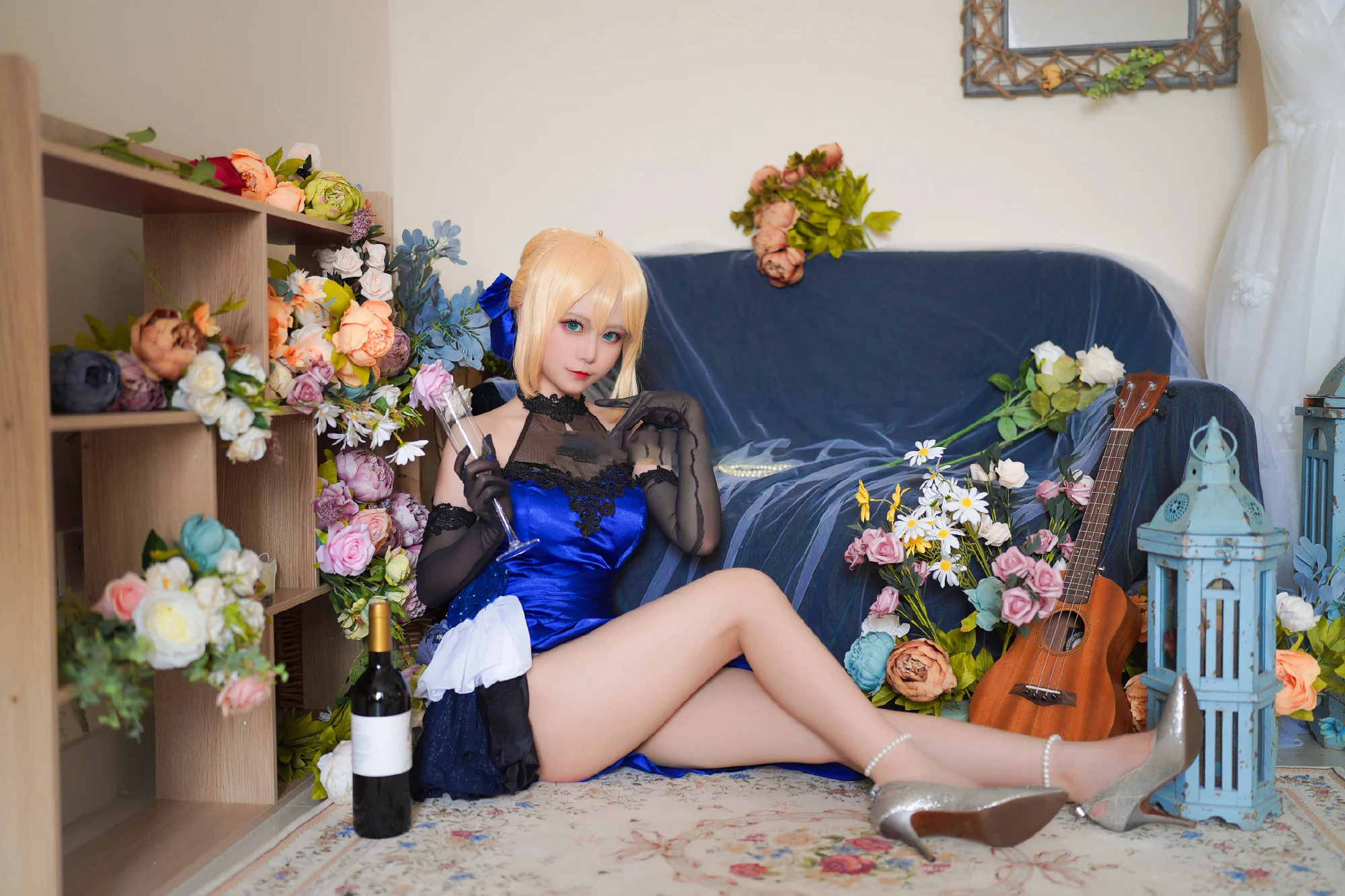 《Fate》Saber蓝礼服COS写真