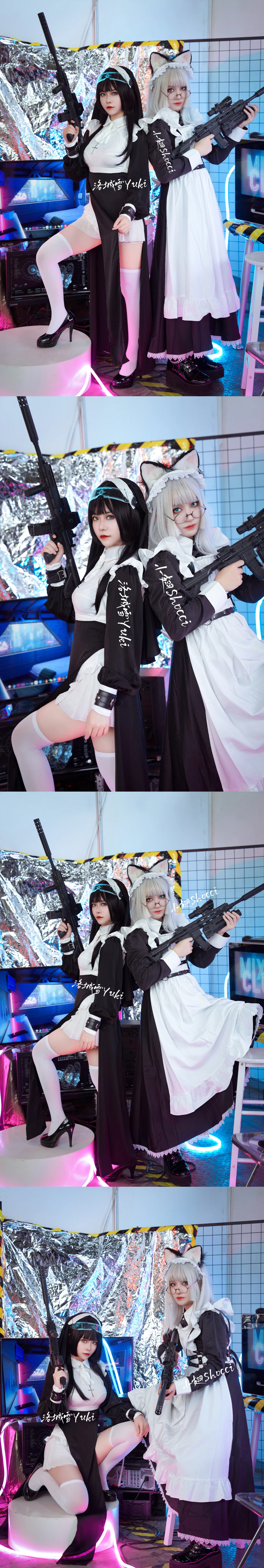 《赛博朋克2077》修女x女仆COS写真