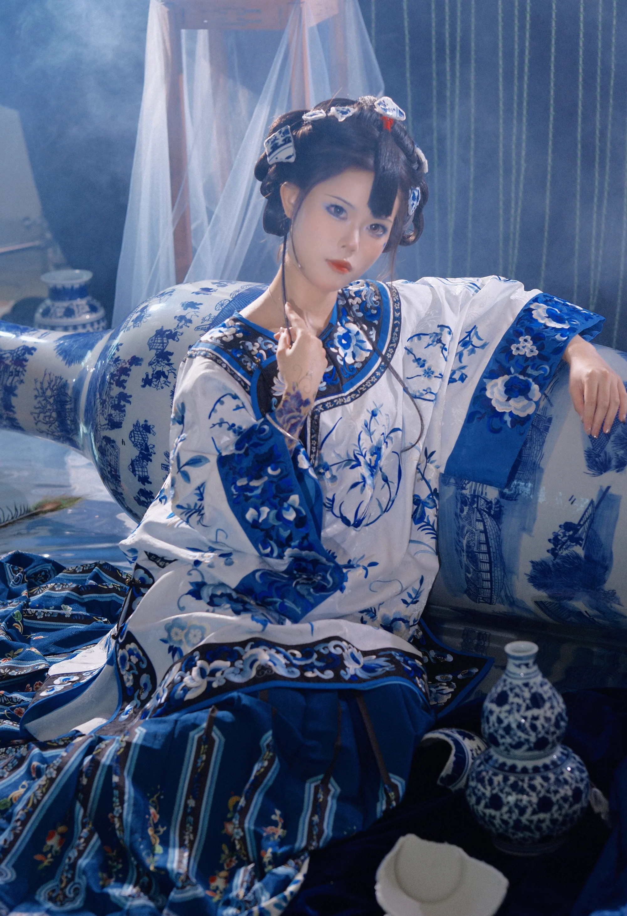 青花瓷拟人 清汉女COS写真