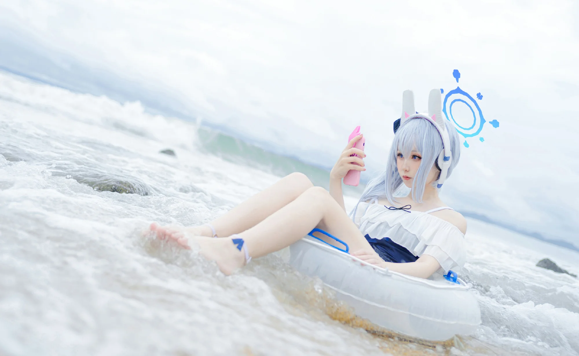 《蔚蓝档案》月雪宫子 泳装COS写真