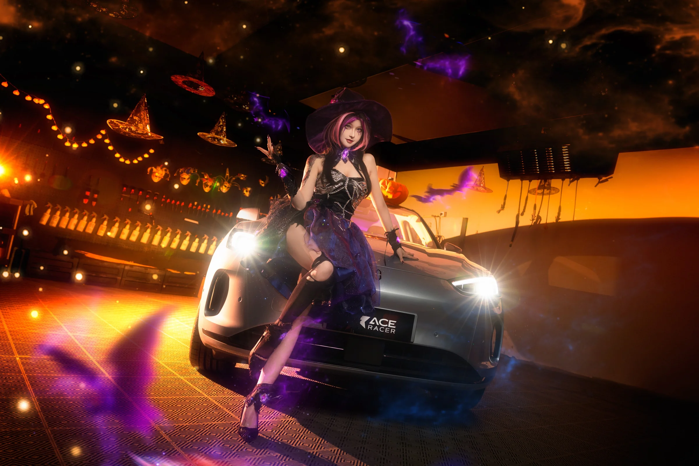 《王牌竞速》蝠翼万圣 魔女COS写真