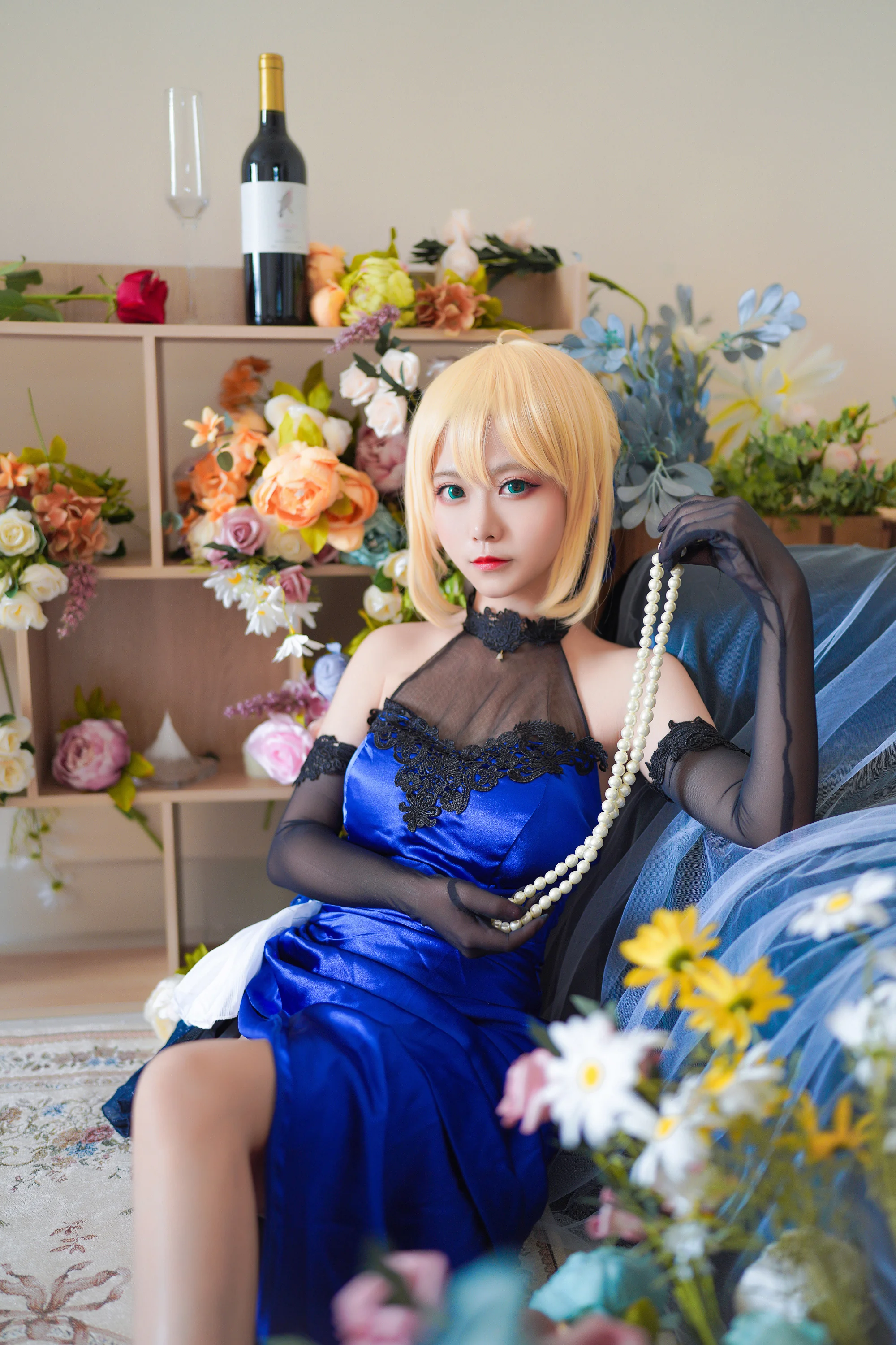 《Fate》Saber蓝礼服COS写真
