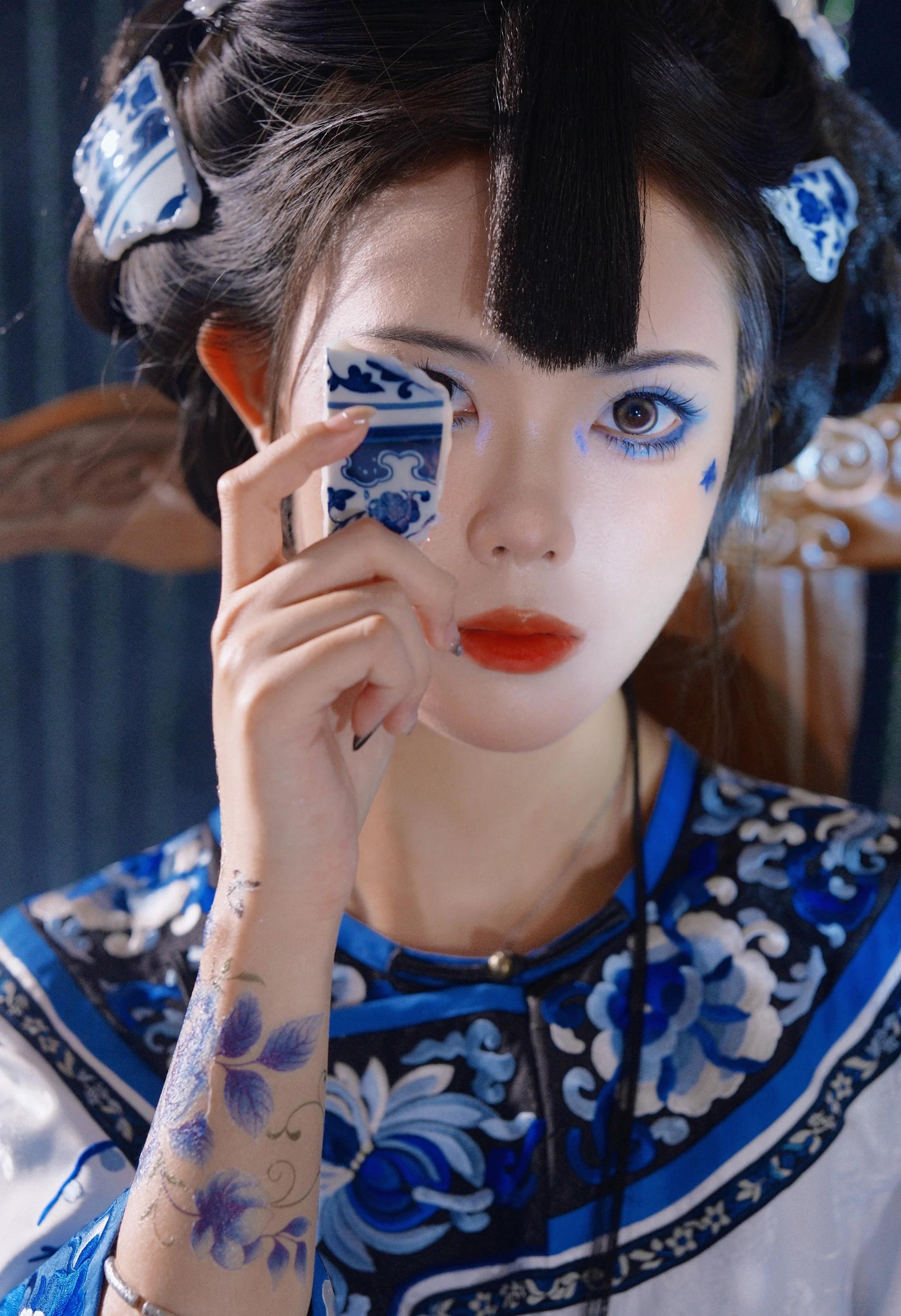 青花瓷拟人 清汉女COS写真