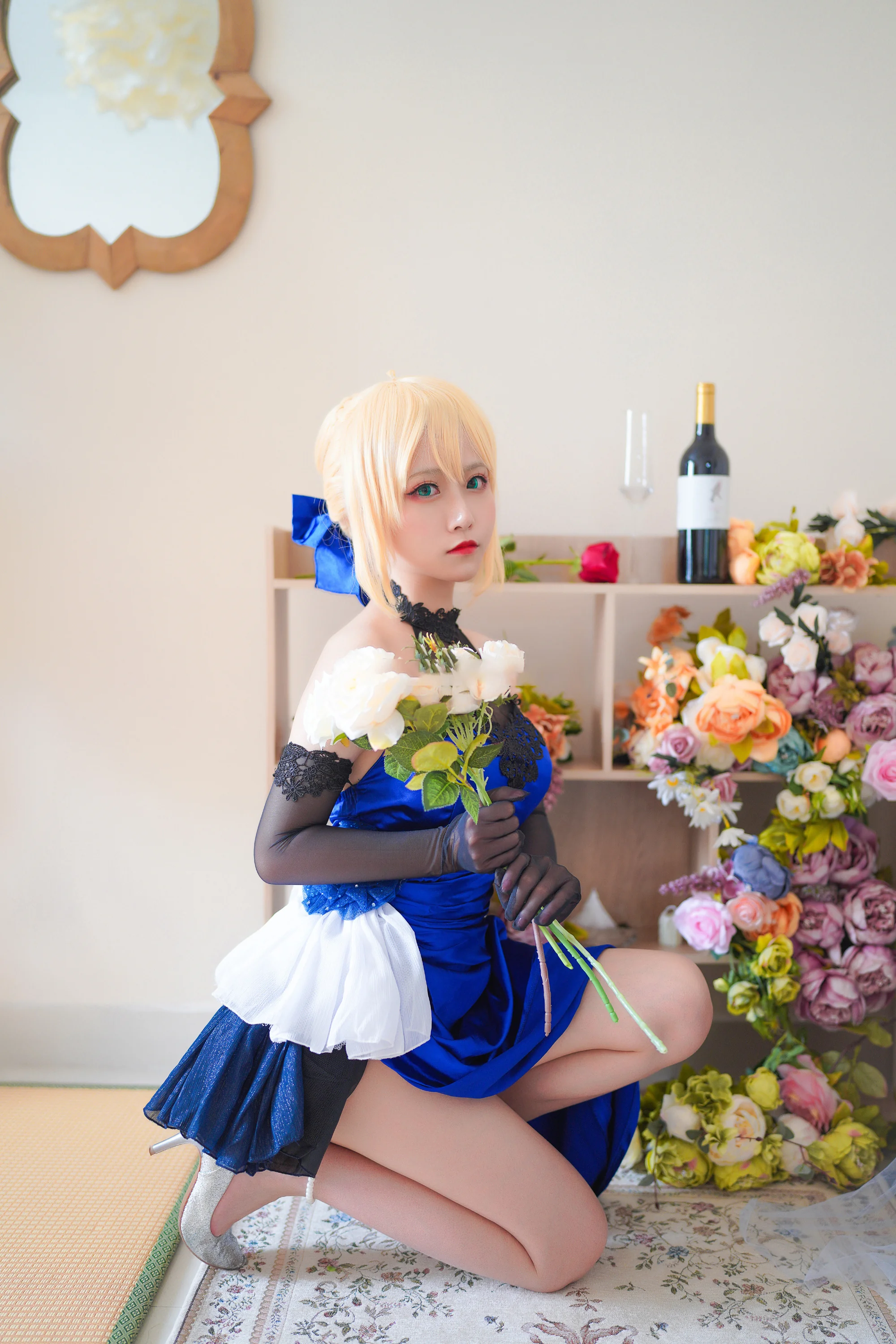 《Fate》Saber蓝礼服COS写真