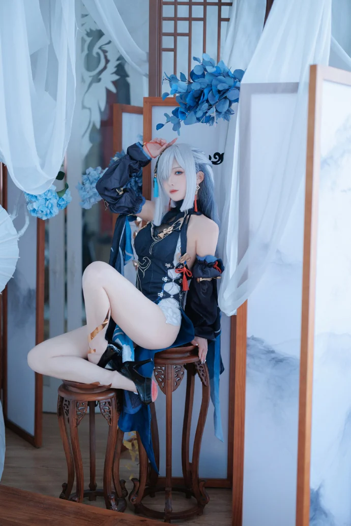 申鹤 海灯节『冷花幽露』COS写真