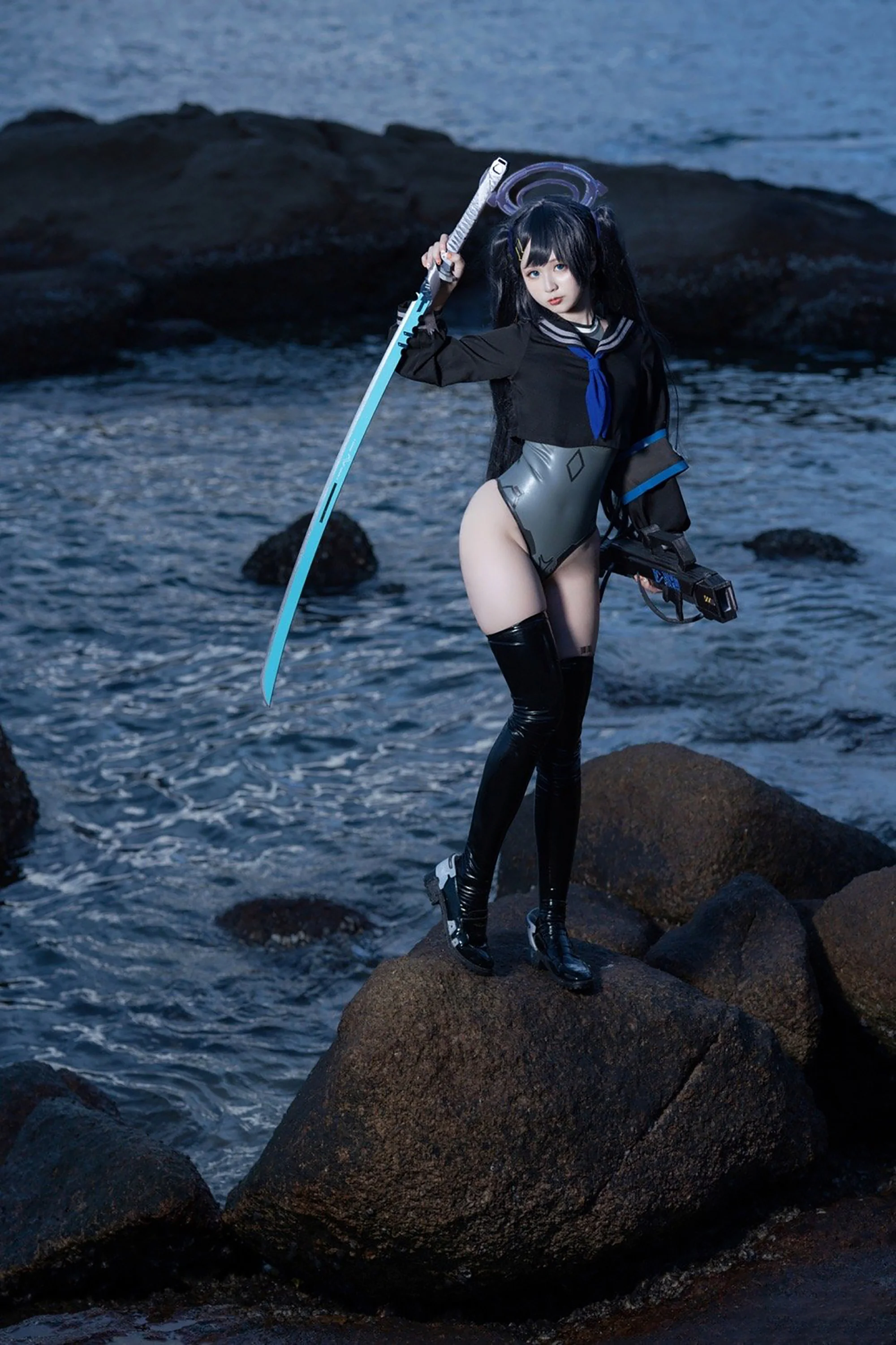 《Solarain-Colors 》 BLUE水手服 刀娘COS写真