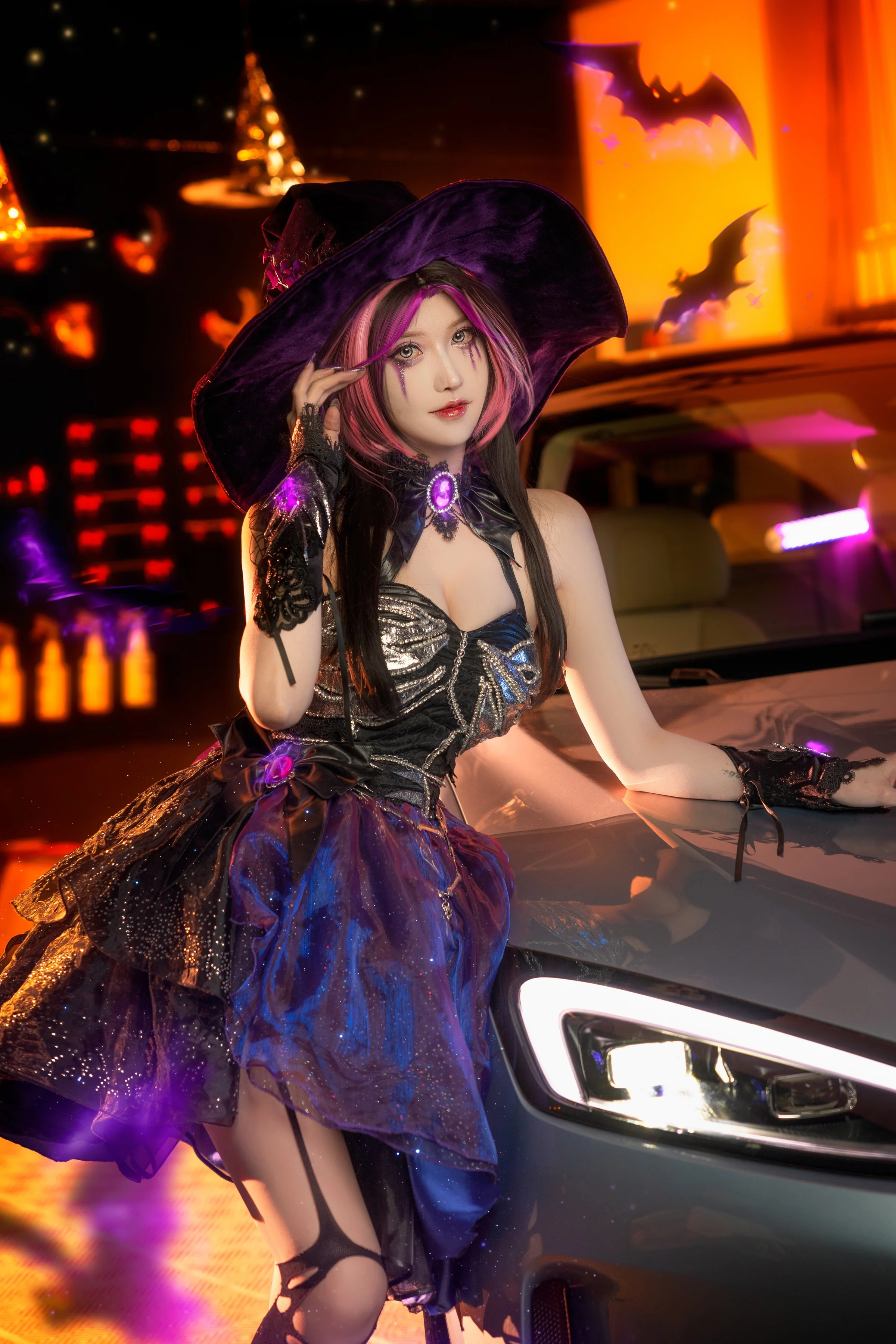 《王牌竞速》蝠翼万圣 魔女COS写真