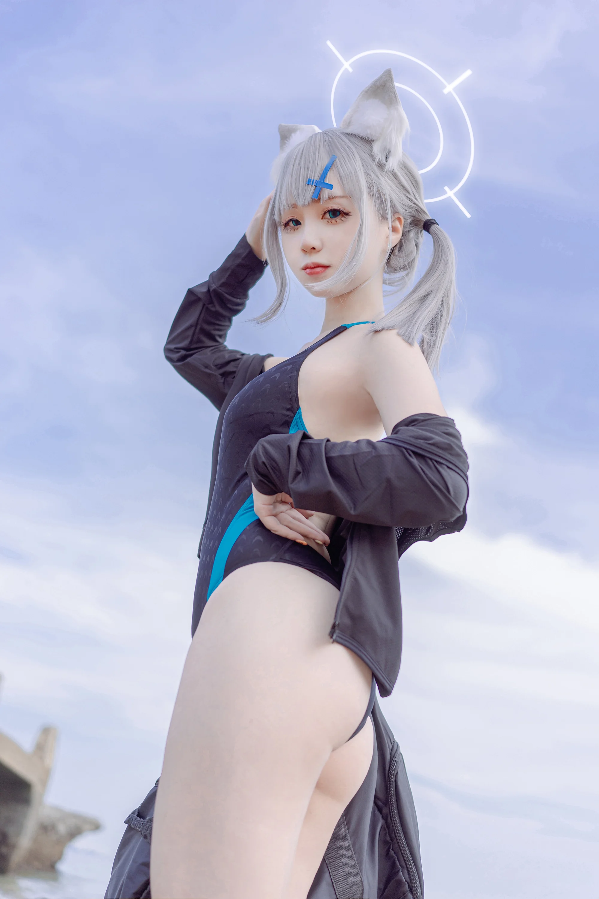 《碧蓝档案》砂狼白子COS写真