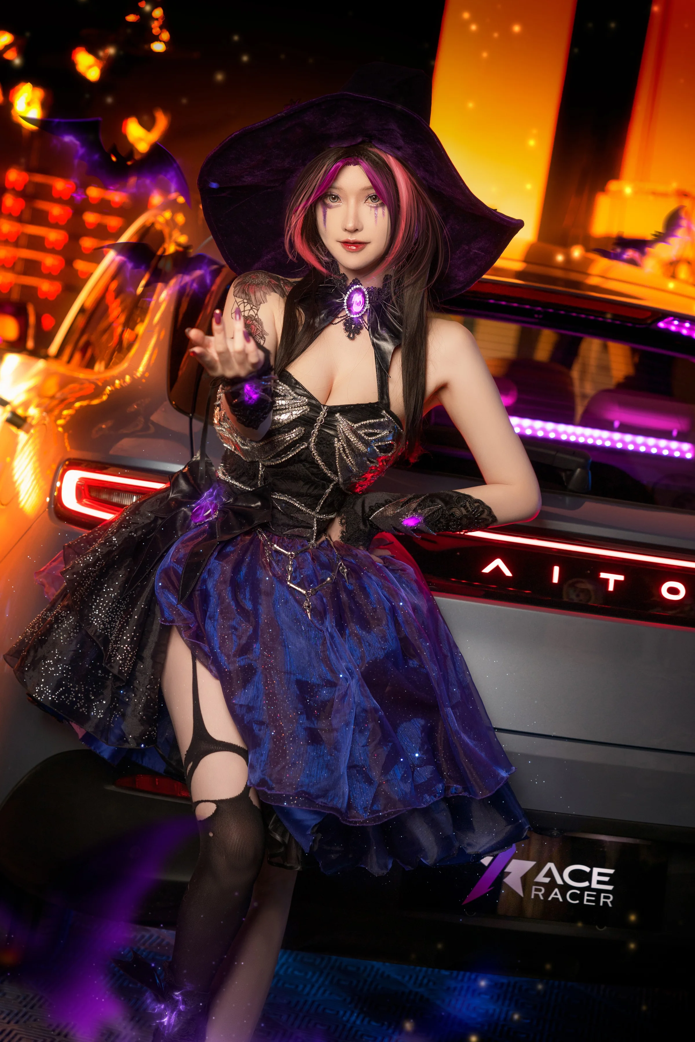 《王牌竞速》蝠翼万圣 魔女COS写真
